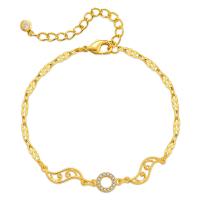 Cubic Zirconia Micro Pave Brass Bracelet, with 2.36inch extender chain, Donut, 18K gold plated, micro pave cubic zirconia & for woman & hollow Approx 6.69 Inch 
