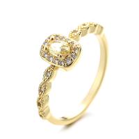 Cubic Zirconia Micro Pave Brass Finger Ring, Geometrical Pattern, 18K gold plated & micro pave cubic zirconia & for woman US Ring 