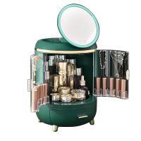 ABS Kunststoff Kosmetische Aufbewahrungsbox, mit PC Kunststoff, Tragbar & mit LED-Licht & mit Spiegel & verschiedene Stile für Wahl, keine, 265x265x355mm, verkauft von PC