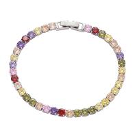 Cubic Zirconia Zinc Alloy Bracelet, plated, fashion jewelry & for woman & with cubic zirconia 
