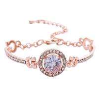 Cubic Zirconia Zinc Alloy Bracelet, plated, fashion jewelry & for woman & with cubic zirconia 15mm 