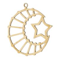 Hollow Brass Pendants, Moon and Star, plated, Unisex Approx 1mm, Approx 