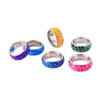 Luminated Finger Ring, 316L Stainless Steel, with Resin, Donut, polished, fashion jewelry & Unisex 8mm, US Ring 