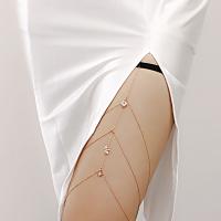 alliage de zinc Chaîne de jambe, Placage de couleur d'or, multicouche & pour femme & avec strass, 43cm,50cm,48cm,43cm, Vendu par PC