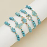 Zinc Alloy Turquoise Bracelets, with turquoise, fashion jewelry & for woman, blue cm 