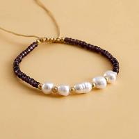 Plastic Pearl Bracelets, Zinc Alloy, with Seedbead & Plastic Pearl, Adjustable & for woman Approx 6.24 Inch 
