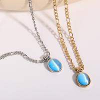Cats Eye Necklace, 304 Stainless Steel, with Cats Eye, with 5cm extender chain, Vacuum Ion Plating, fashion jewelry & for woman cm 