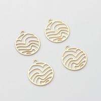 Zinc Alloy Hollow Pendants, Flat Round, gold color plated, DIY, golden Approx 