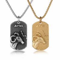 Titanium Steel Necklace, Aries, Vacuum Ion Plating, fashion jewelry & for man & blacken 