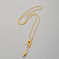 Brass Sweater Chain Necklace, real gold plated, fashion jewelry & for woman Approx 34.6 Inch 