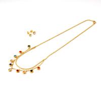 Titanium Steel Jewelry Set, earring & necklace, gold color plated, micro pave cubic zirconia & for woman, gold Approx 20 Inch 