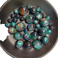 Imitierter Bernstein Harz Perlen, rund, Epoxidharzklebstoff, DIY & verschiedene Größen vorhanden, grün, verkauft von Tasche