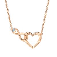 Cubic Zircon Micro Pave Brass Necklace, with 1.97inch extender chain, Heart, plated, oval chain & micro pave cubic zirconia & for woman & hollow Approx 15.7 Inch 