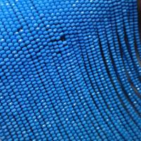 Bolas turquesas sintéticos, Azul sintético turquesa, ábaco, pulido, Bricolaje & facetas, azul, 2x3mm, longitud:38 cm, Vendido por UD