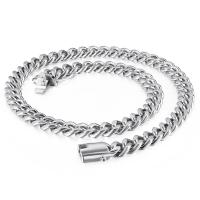 316L Stainless Steel Necklace, Vacuum Ion Plating & for man 11mm Approx 21.26 Inch, Approx 7.09 Inch 