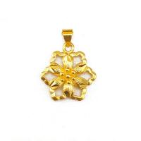 Brass Flower Pendants, gold color plated, DIY & for woman, golden 