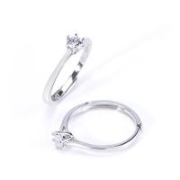 Anillo de dedo de plata de rey de Tailandia, chapado en color de platina, Ajustable & para mujer & con diamantes de imitación, Vendido por UD