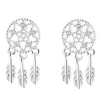 Dream Catcher Earring, Brass, plated, fashion jewelry & for woman & with rhinestone 