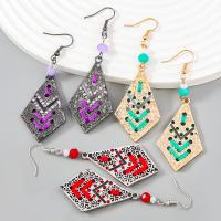 Zinc Alloy Drop Earring, with Cotton Thread & Acrylic, plated, fashion jewelry & for woman 