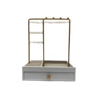 Multi Purpose Jewelry Display, Iron, with Wood, durable & detachable, white 
