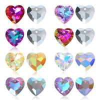 joyas de colgante de cristal de corazón, con Cristal de murano, chapado, Bricolaje, más colores para la opción, 14x14mm, 12PCs/Bolsa, Vendido por Bolsa