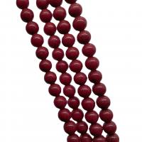 Mashan Jade Perle, rund, poliert, DIY & verschiedene Größen vorhanden, rot, Länge:ca. 40 cm, verkauft von Strang