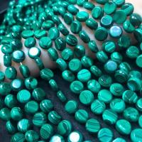 Natürliche Malachit Perlen, flache Runde, poliert, DIY, grün, 4x10mm, Länge:ca. 38 cm, verkauft von Strang