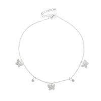 Zinc Alloy Necklace, with 2.5inch extender chain, Butterfly, silver color plated, fashion jewelry & for woman Approx 15.7 Inch 