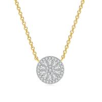 Cubic Zircon Micro Pave Brass Necklace, with 1.97inch extender chain, Round, plated, oval chain & micro pave cubic zirconia & for woman 10mm Approx 15.7 Inch 