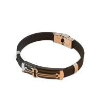 Silicone Stainless Steel Bracelets, 304 Stainless Steel, with Silicone, Galvanic plating, Unisex, black, 10mm Approx 20.5 cm 