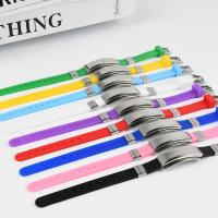 Silicone Stainless Steel Bracelets, 304 Stainless Steel, with Silicone, Unisex Approx 21 cm 