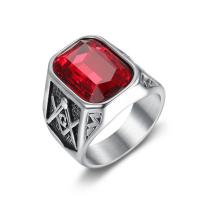 Gemstone Stainless Steel Finger Ring, with Gemstone, plated, Unisex 