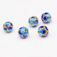 Cloisonne Beads, gold color plated 10mm 