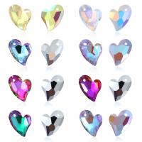 joyas de colgante de cristal de corazón, chapado, Bricolaje, más colores para la opción, 14x17mm, 12PCs/Bolsa, Vendido por Bolsa