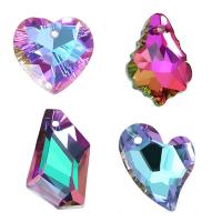joyas de colgante de cristal de corazón, Patrón Geométrico, chapado, Bricolaje & diverso tamaño para la opción & diferentes estilos para la opción, más colores para la opción, Vendido por Bolsa