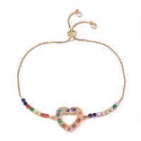 Rhinestone Brass Bracelets, Heart, fashion jewelry & for woman & with rhinestone cm 
