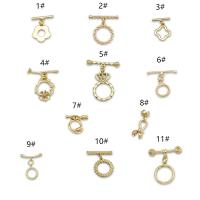Brass Toggle Clasp, real gold plated gold 