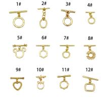 Brass Toggle Clasp, real gold plated gold 