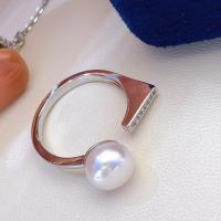 Messing Manschette Fingerring, mit Kunststoff Perlen, plattiert, Modeschmuck & für Frau & mit Strass, keine, verkauft von PC