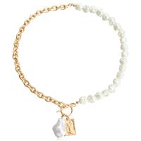 Plastik-Perlenkette, Zinklegierung, mit ABS-Kunststoff-Perlen, plattiert, Modeschmuck & für Frau, keine, 30mm, Länge:45 cm, verkauft von Strang
