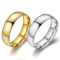 Couple Finger Rings, 316L Stainless Steel, plated, fashion jewelry & Unisex 6mm 