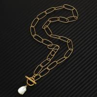 天然淡水真珠のネックレス, 304ステンレススチール, とともに 天然有核フレッシュウォーターパール, ファッションジュエリー & 女性用, 無色, 8mm,2.5-3.5mm, 長さ:約 17.72 インチ, 売り手 パソコン
