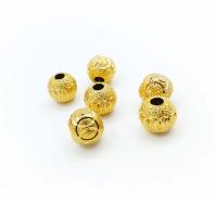 Brass Jewelry Beads, Round, gold color plated, DIY golden 