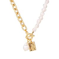 Plastik-Perlenkette, Zinklegierung, mit Kunststoff Perlen, plattiert, für Frau, keine, Länge:ca. 19.09 ZollInch, verkauft von PC
