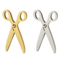 Stainless Steel Pendants, 304 Stainless Steel, Scissors, Vacuum Plating, Unisex & double-hole Approx 2mm 