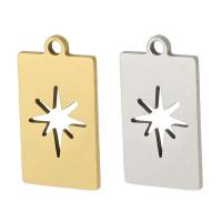 Stainless Steel Pendants, 304 Stainless Steel, Rectangle, Vacuum Plating, Unisex & hollow Approx 1mm 