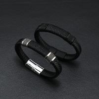 PU Leder Armband, mit Zinklegierung, Modeschmuck & für den Menschen, keine, Länge:ca. 21-22 cm, verkauft von PC