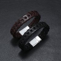 PU Leather Bracelet, with Zinc Alloy, fashion jewelry & for man Approx 21 cm 