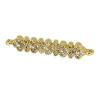 Cubic Zirconia Micro Pave Brass Connector, real gold plated, micro pave cubic zirconia, gold Approx 0.5mm 