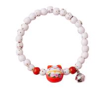 Bracelet d'émail en alliage de zinc, porcelaine, avec Perle en alliage de zinc, élastique & pour femme, plus de couleurs à choisir Environ 14-20 cm, Vendu par PC